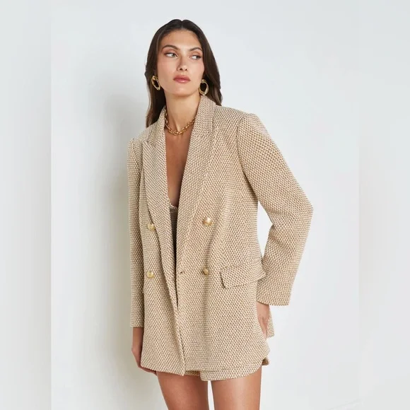 L'AGENCE Riva Tweed Double-Breasted Blazer NWT 6 - Picture 2 of 12